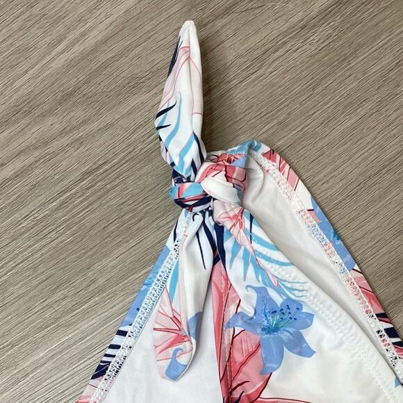 Splendid Women's Blue Multi Floral Pura Vida Side Tie Bikini Swim Bottoms sz M - Picture 5 of 6
